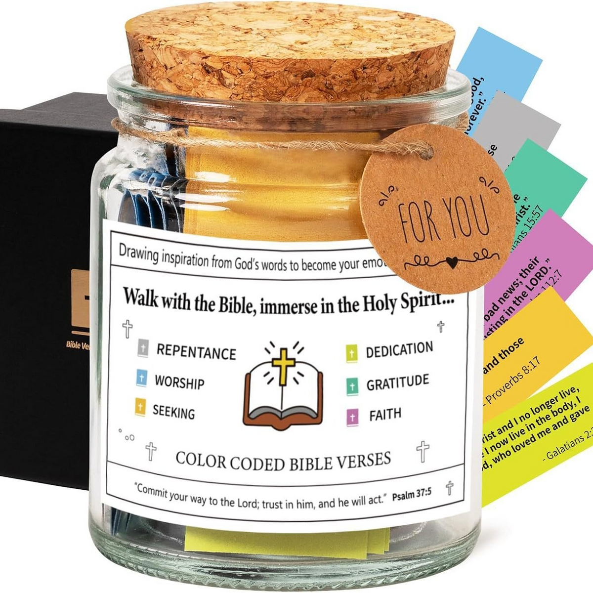 Faith & Joy Verse Jar – Inspirational Scripture Cards for Daily Encouragement