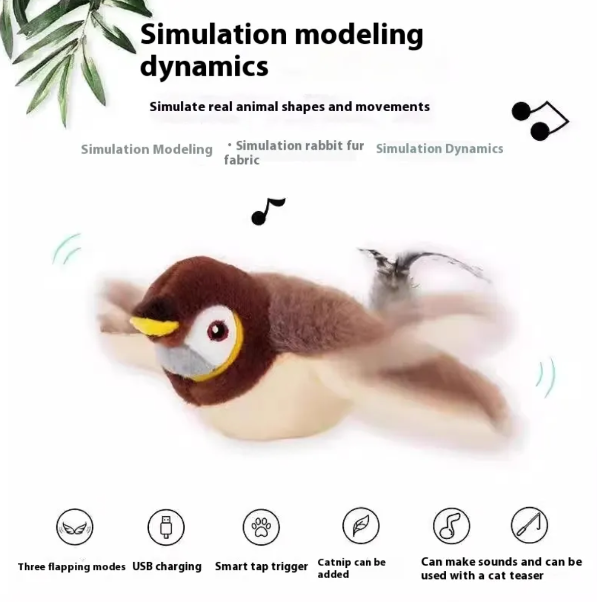 Plush Bird Pet Toy – Soft Squeaky Bird Toy for Dogs & Cats