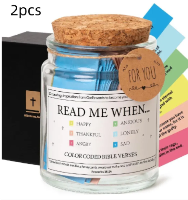 Faith & Joy Verse Jar – Inspirational Scripture Cards for Daily Encouragement