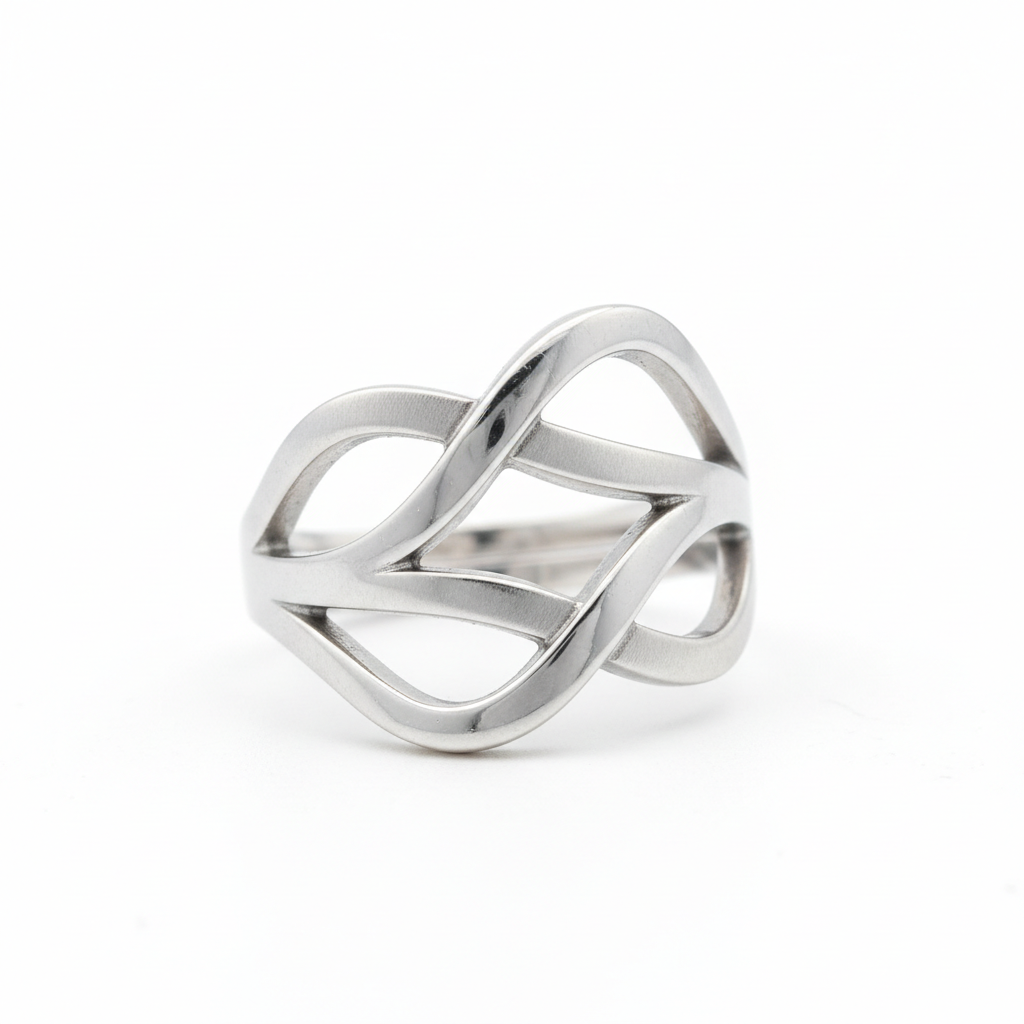 Water Wave Silver Ring in Fashion Design