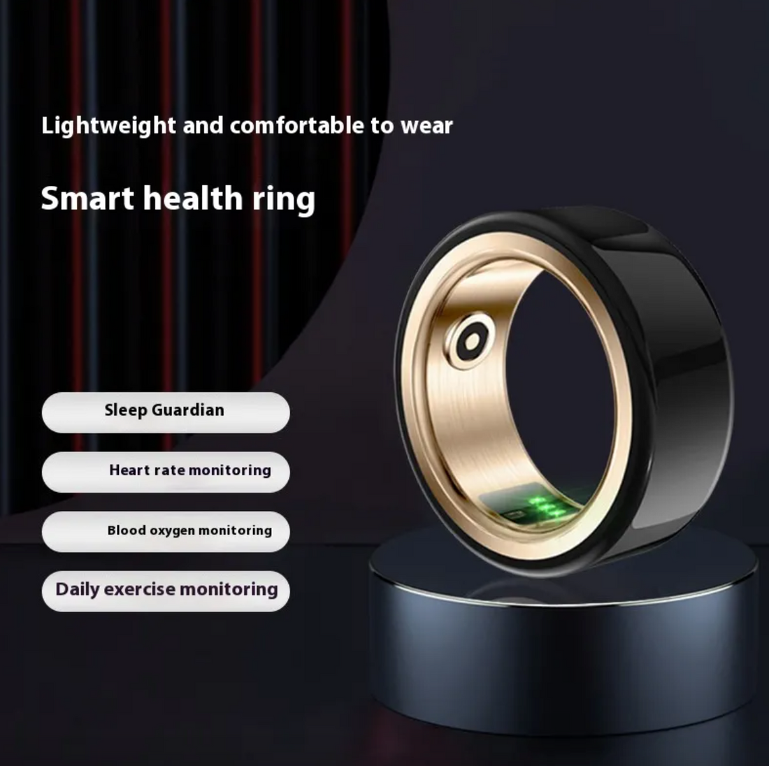 Ceramic Health Monitoring Smart Ring – Fitness &amp; Sleep Tracker