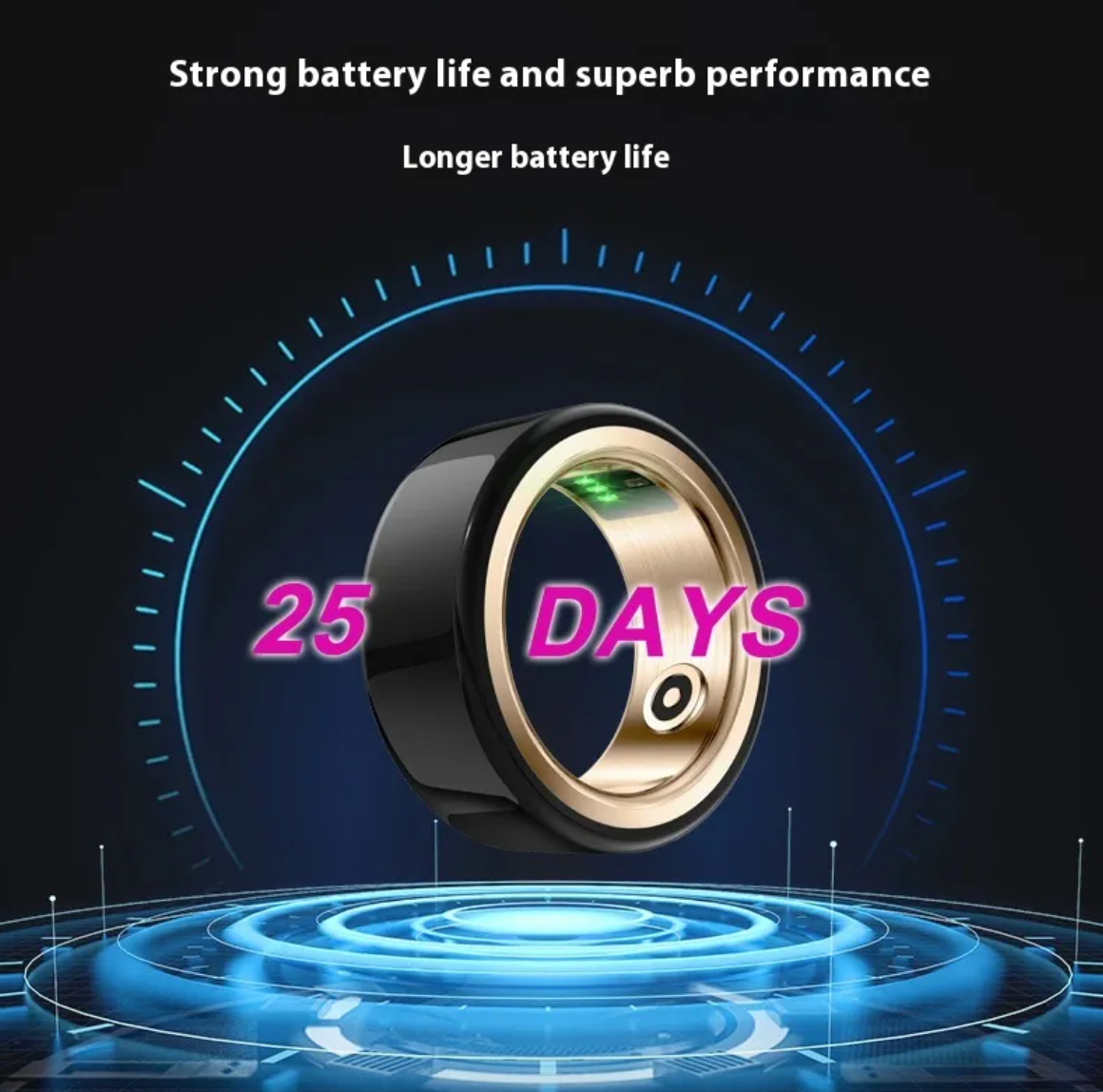 Ceramic Health Monitoring Smart Ring – Fitness &amp; Sleep Tracker