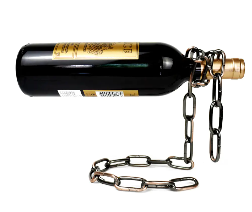 Iron Chain Wine Bottle Holder – Unique Decorative Wine Rack Display Stand