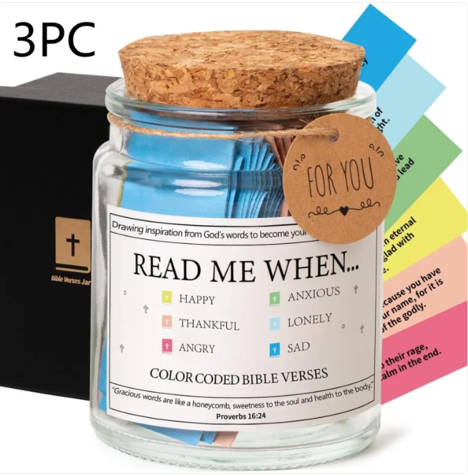 Faith &amp; Joy Verse Jar – Inspirational Scripture Cards for Daily Encouragement