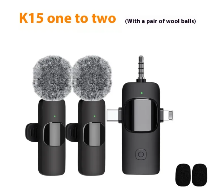 Wireless Collar Clip Microphone – 3-in-1 Mini Lapel Mic with 3.5mm Connector