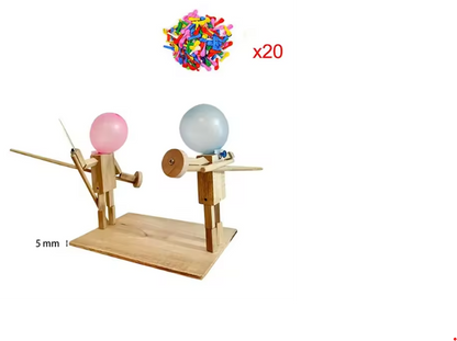 Handmade Wooden Fighter Puppets – Balloon Head Martial Arts Toy