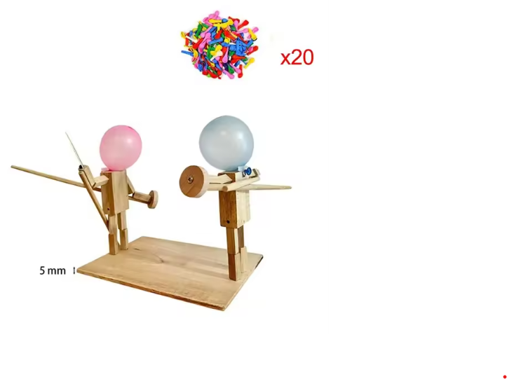 Handmade Wooden Fighter Puppets – Balloon Head Martial Arts Toy