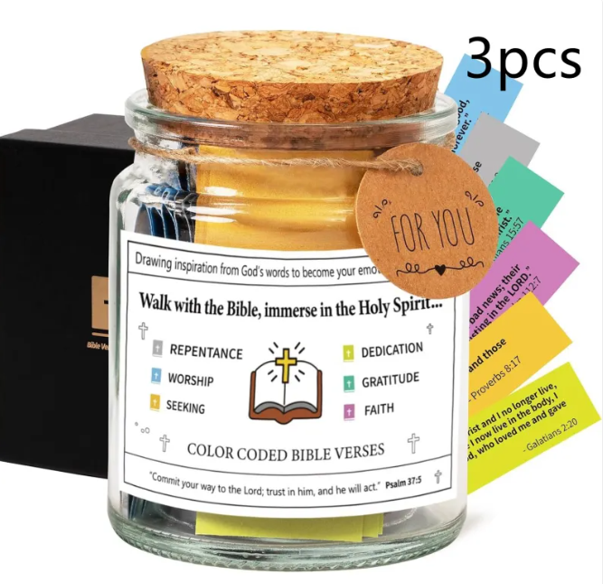 Faith &amp; Joy Verse Jar – Inspirational Scripture Cards for Daily Encouragement