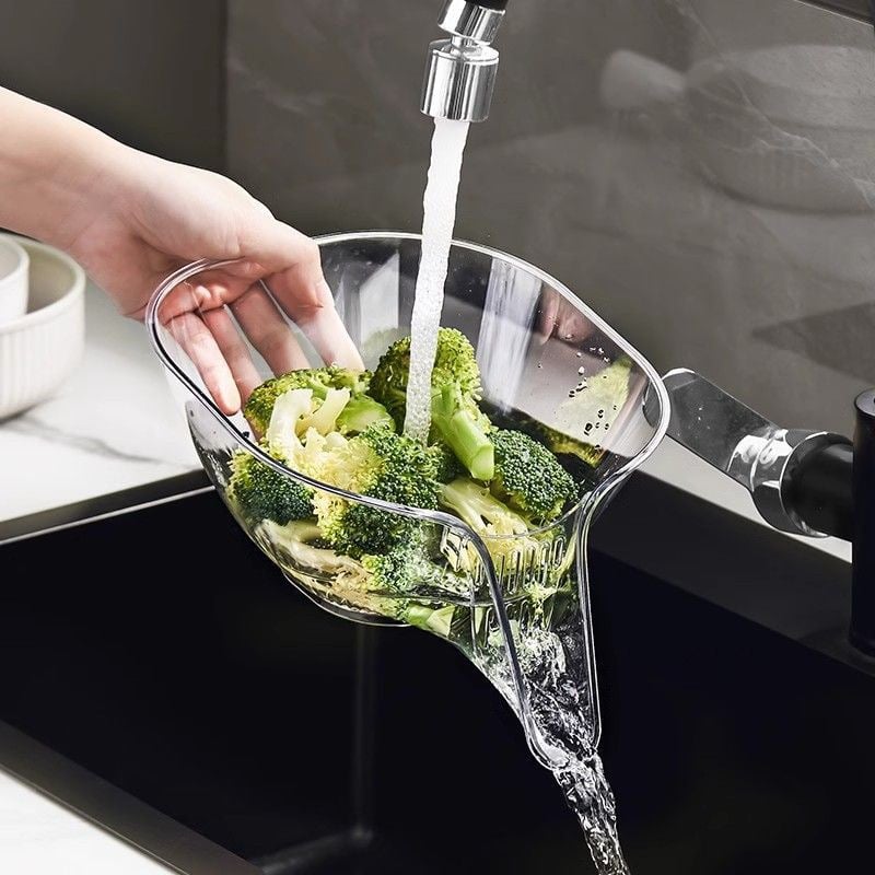 Heat Guard Kitchen Drainage Basket – Silicone Strainer &amp; Sink Organizer