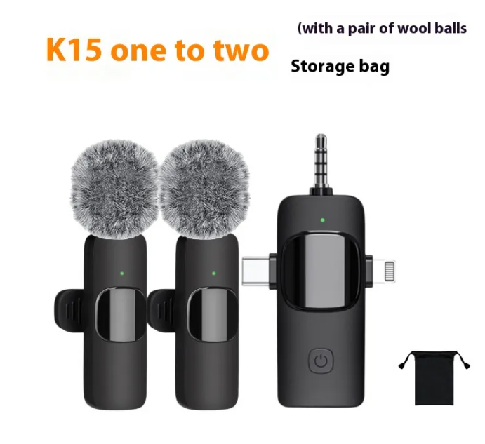 Wireless Collar Clip Microphone – 3-in-1 Mini Lapel Mic with 3.5mm Connector