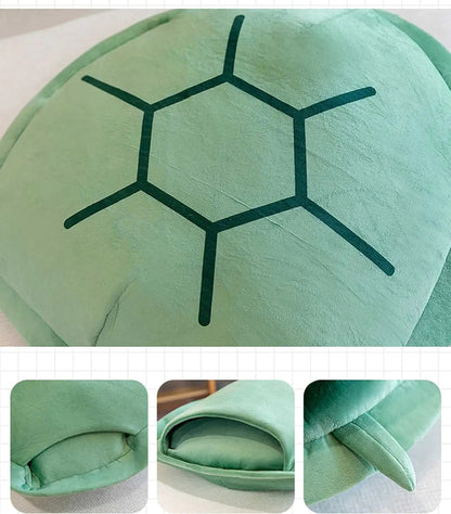 Green Wearable Turtle Shell Pillow – Fun Novelty Nap &amp; Lounge Cushion