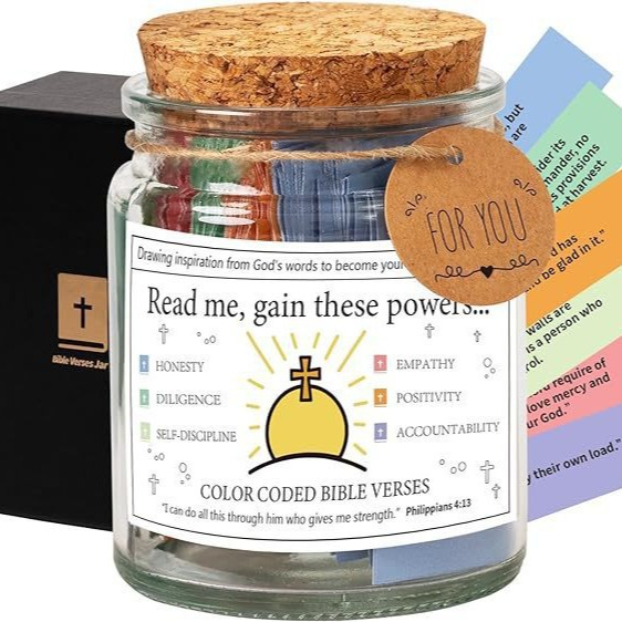 Faith &amp; Joy Verse Jar – Inspirational Scripture Cards for Daily Encouragement