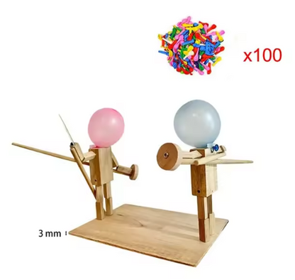 Handmade Wooden Fighter Puppets – Balloon Head Martial Arts Toy