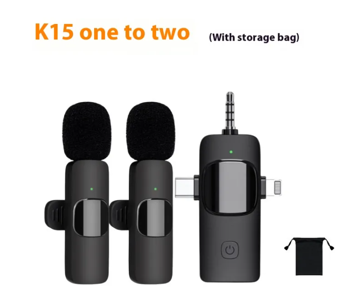 Wireless Collar Clip Microphone – 3-in-1 Mini Lapel Mic with 3.5mm Connector
