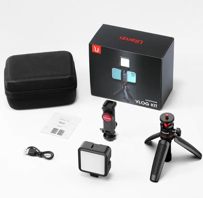 Vlog Selfie Stick with Fill Light &amp; Live Streaming Bracket