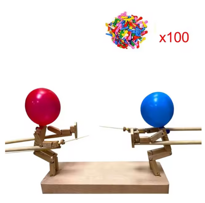 Handmade Wooden Fighter Puppets – Balloon Head Martial Arts Toy