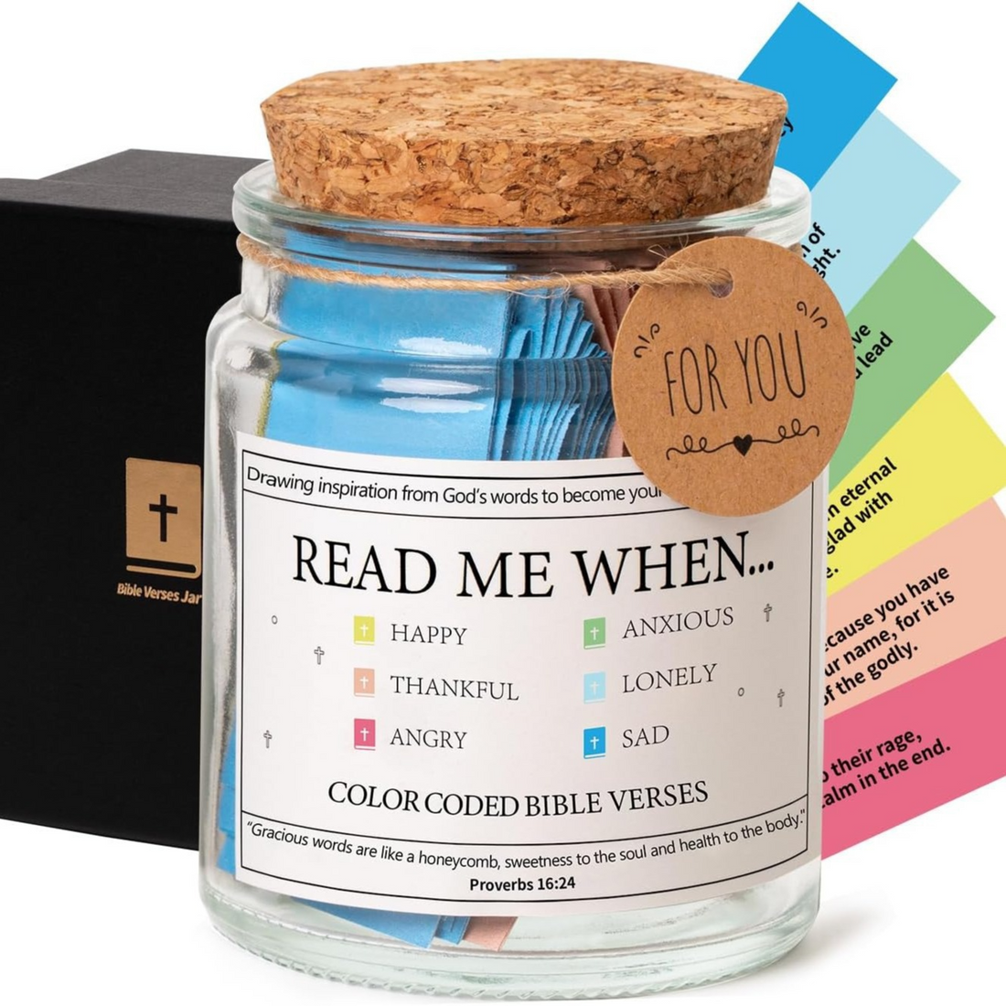 Faith &amp; Joy Verse Jar – Inspirational Scripture Cards for Daily Encouragement