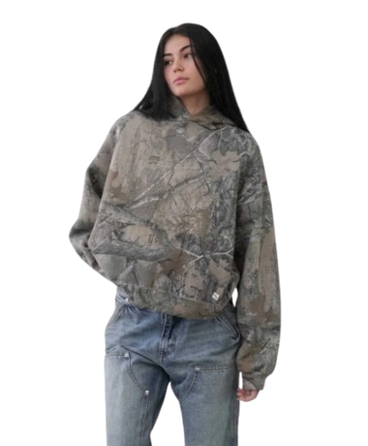 Urban Camo Retro Hoodie – Unisex Oversized Streetwear Pullover Sweatshirt