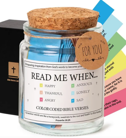 Faith &amp; Joy Verse Jar – Inspirational Scripture Cards for Daily Encouragement