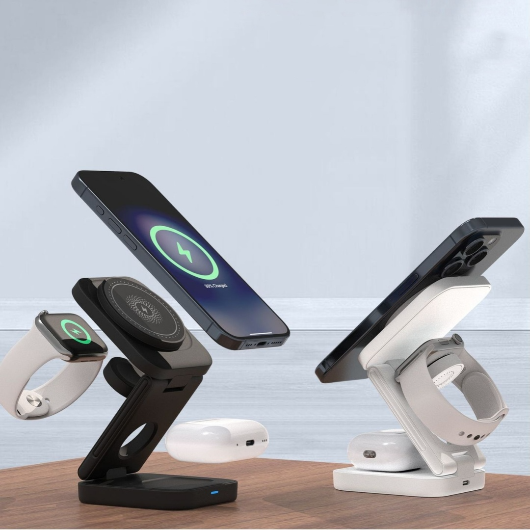 3-in-1 Foldable Wireless Charger – Charge Phone, Watch &amp; Earbuds at Once