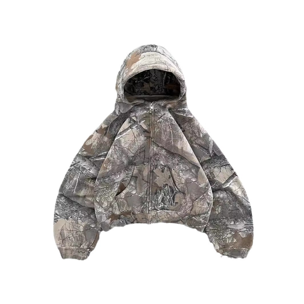 Urban Camo Retro Hoodie – Unisex Oversized Streetwear Pullover Sweatshirt