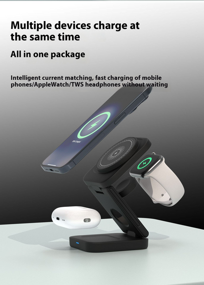 3-in-1 Foldable Wireless Charger – Charge Phone, Watch &amp; Earbuds at Once