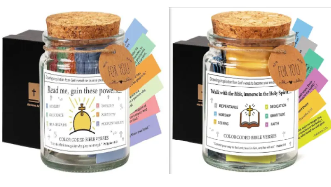 Faith &amp; Joy Verse Jar – Inspirational Scripture Cards for Daily Encouragement