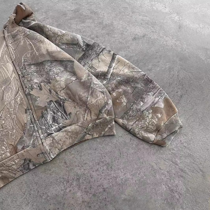 Urban Camo Retro Hoodie – Unisex Oversized Streetwear Pullover Sweatshirt