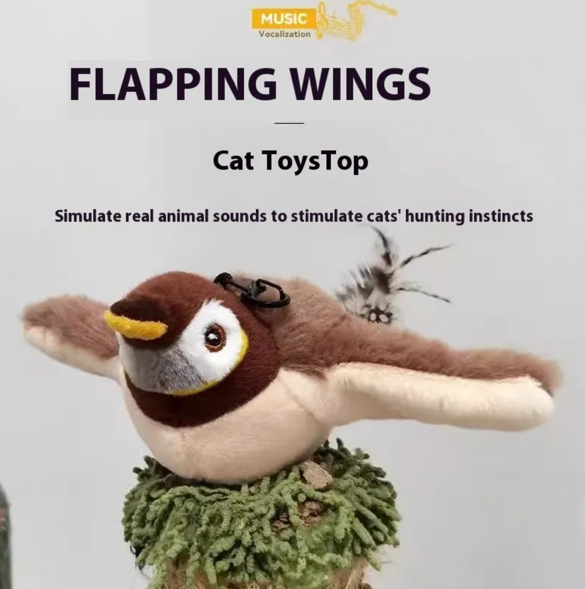 Plush Bird Pet Toy – Soft Squeaky Bird Toy for Dogs &amp; Cats