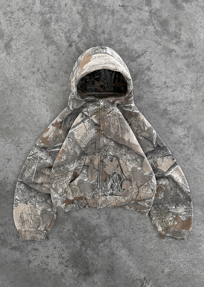Urban Camo Retro Hoodie – Unisex Oversized Streetwear Pullover Sweatshirt