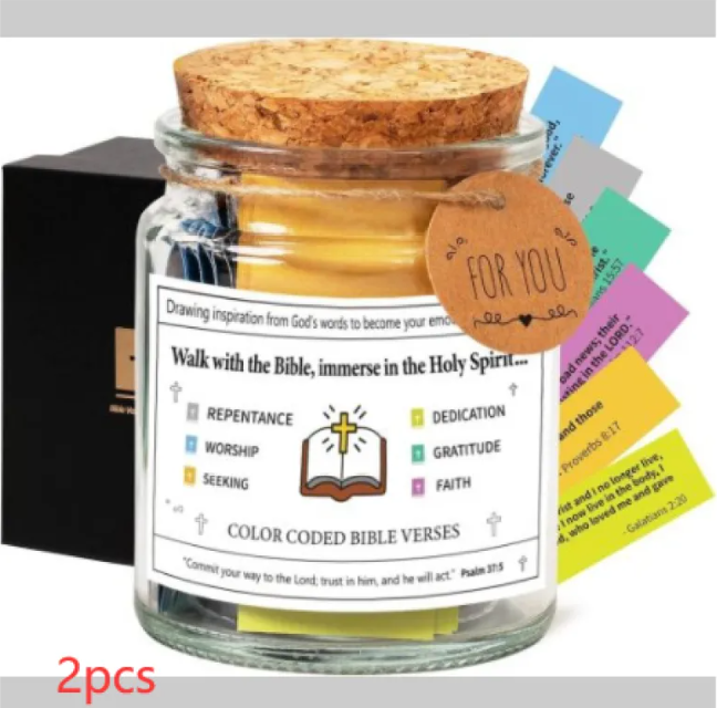 Faith &amp; Joy Verse Jar – Inspirational Scripture Cards for Daily Encouragement