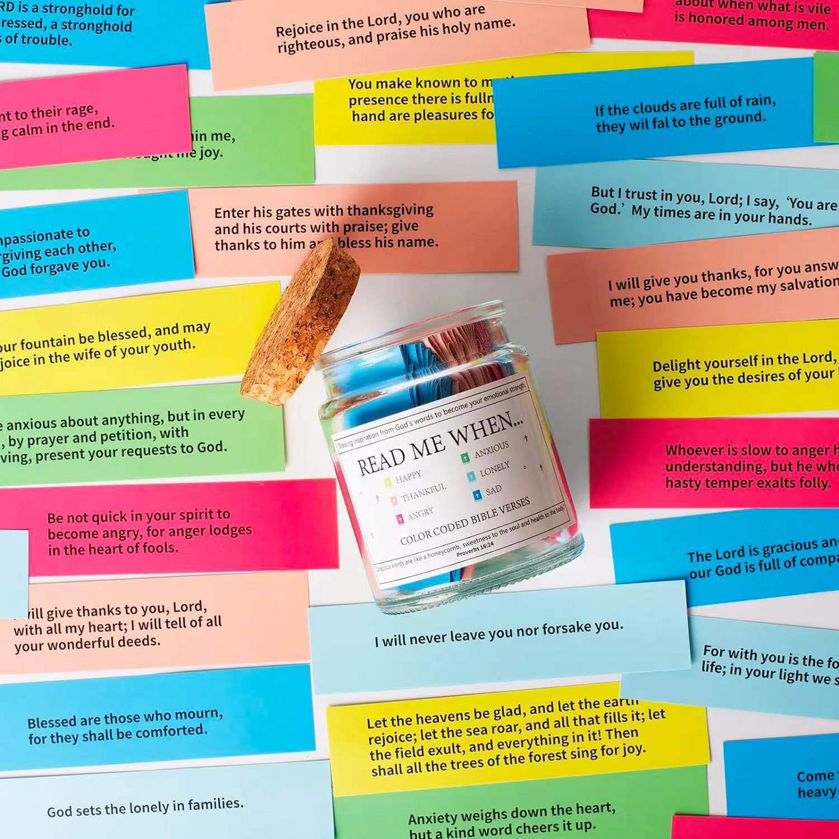 Faith &amp; Joy Verse Jar – Inspirational Scripture Cards for Daily Encouragement
