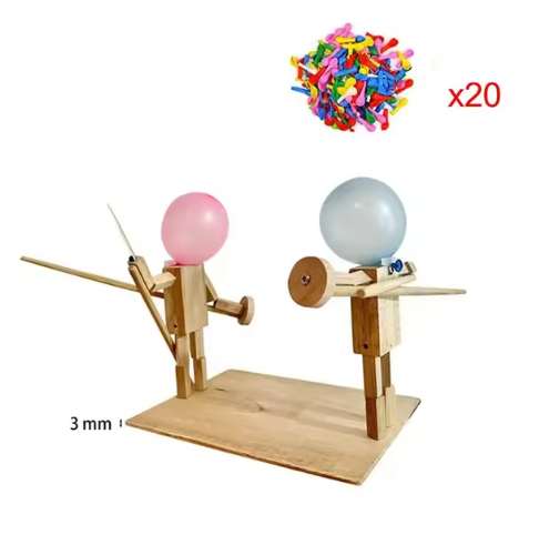Handmade Wooden Fighter Puppets – Balloon Head Martial Arts Toy