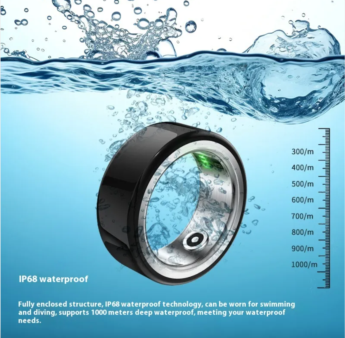 Ceramic Health Monitoring Smart Ring – Fitness &amp; Sleep Tracker