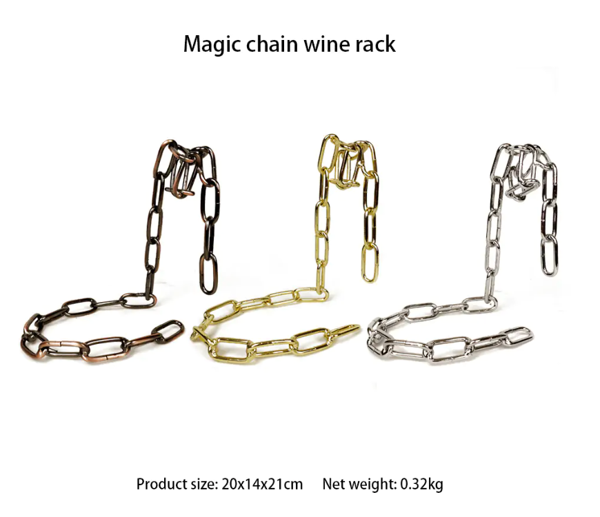 Iron Chain Wine Bottle Holder – Unique Decorative Wine Rack Display Stand