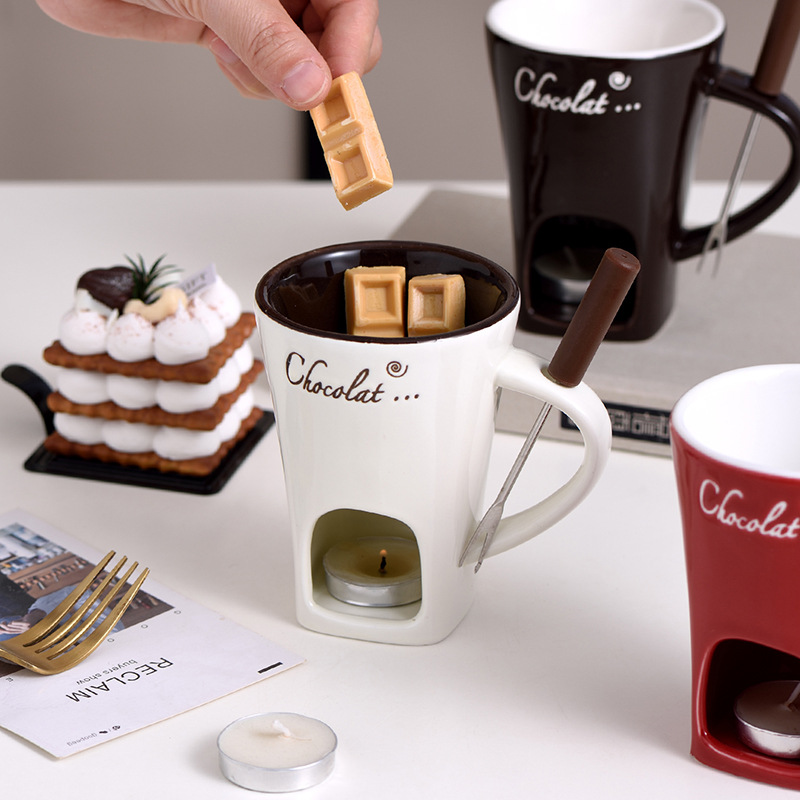 Fondue Mug Set – Individual Dipping Cups for Chocolate, Cheese &amp; More