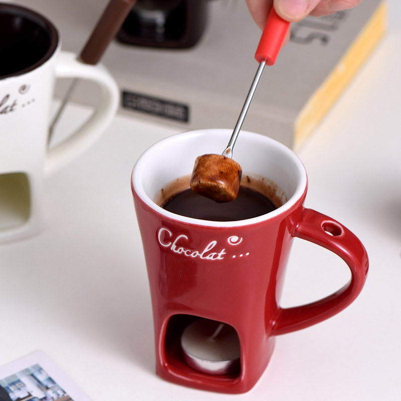 Fondue Mug Set – Individual Dipping Cups for Chocolate, Cheese &amp; More