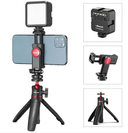 Vlog Selfie Stick with Fill Light &amp; Live Streaming Bracket
