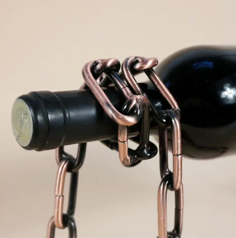Iron Chain Wine Bottle Holder – Unique Decorative Wine Rack Display Stand
