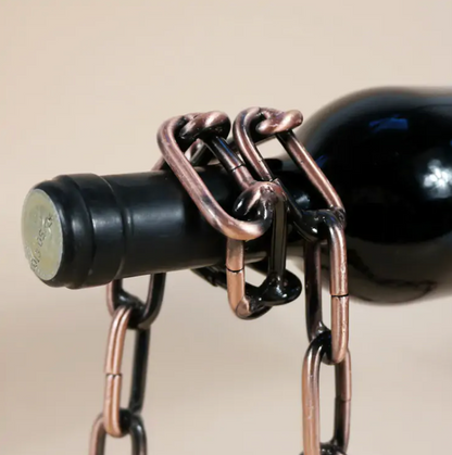 Iron Chain Wine Bottle Holder – Unique Decorative Wine Rack Display Stand