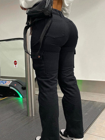High Waist Cargo Pants – Trendy Multi-Pocket Utility Style