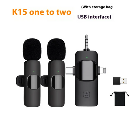 Wireless Collar Clip Microphone – 3-in-1 Mini Lapel Mic with 3.5mm Connector