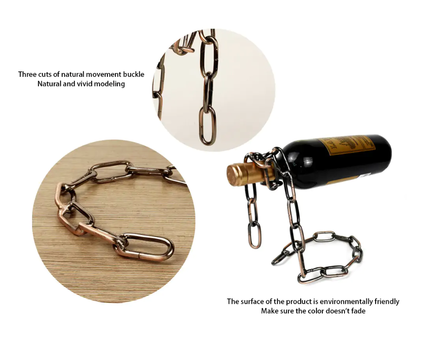 Iron Chain Wine Bottle Holder – Unique Decorative Wine Rack Display Stand