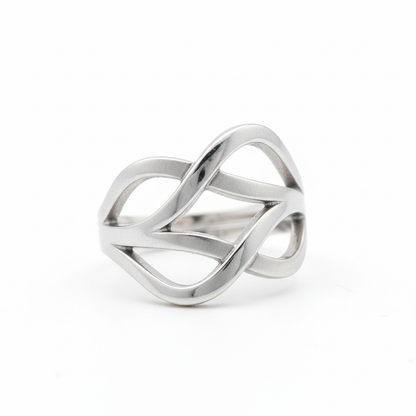 Water Wave Silver Ring in Fashion Design